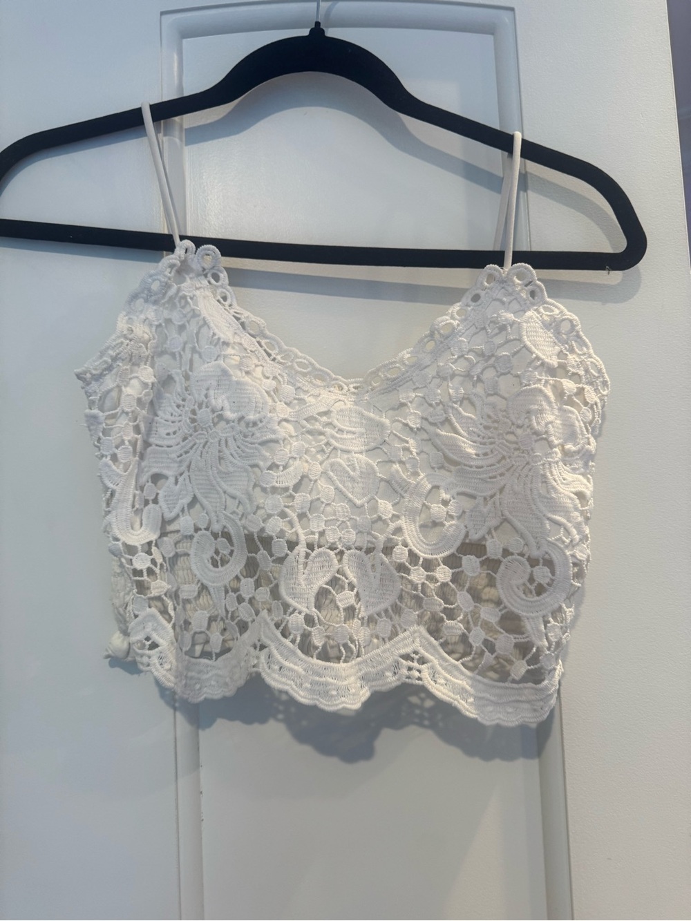 White Crochet Lace Cropped Camisole